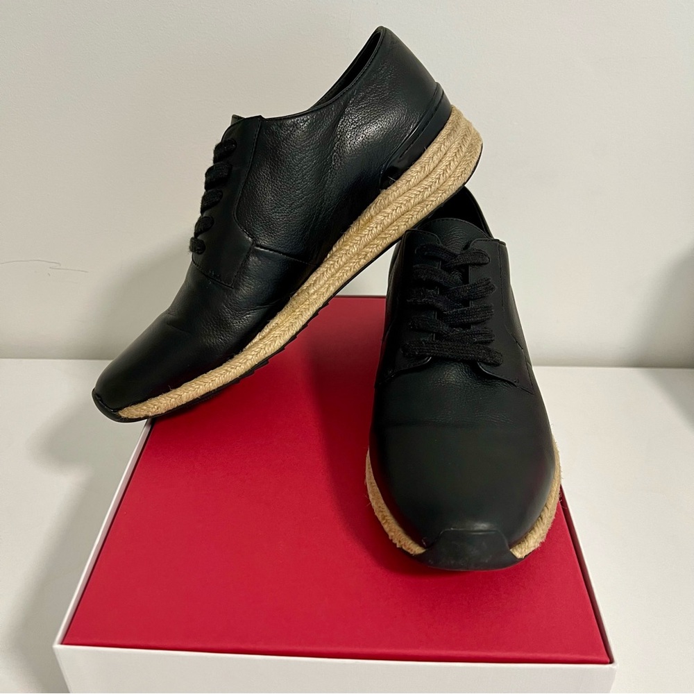 Vince Leather Espadrille Sneakers - Black Sneakers, Shoes - Picture 4 of 10